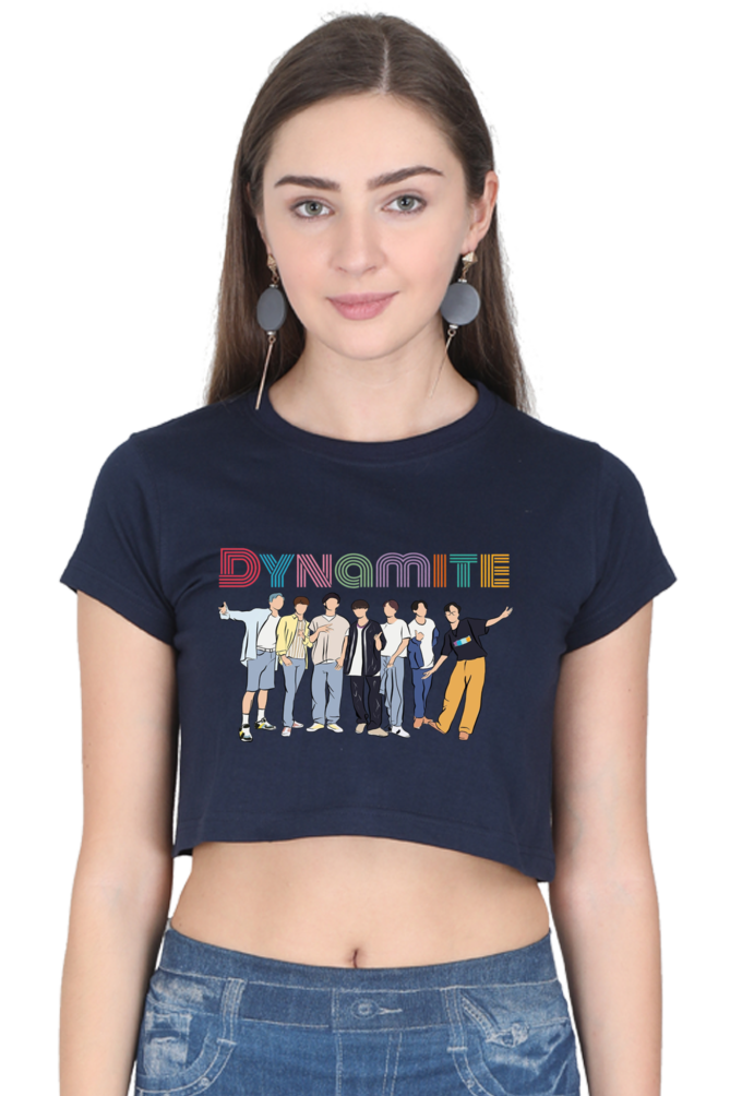 Female BTS: DYNAMITE Printed Crop Top