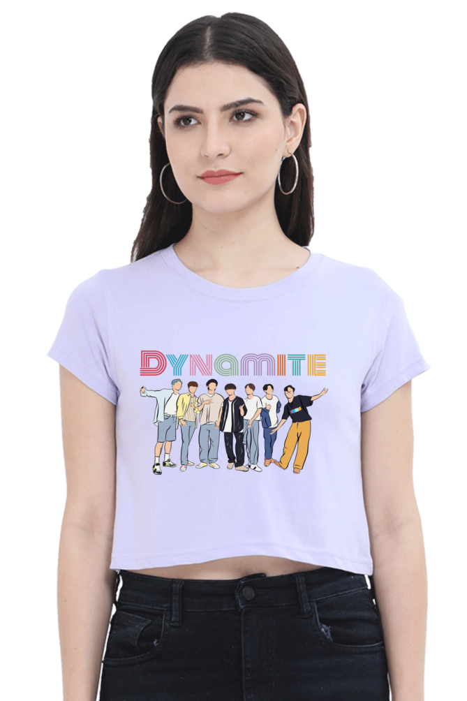 Female BTS: DYNAMITE Printed Crop Top