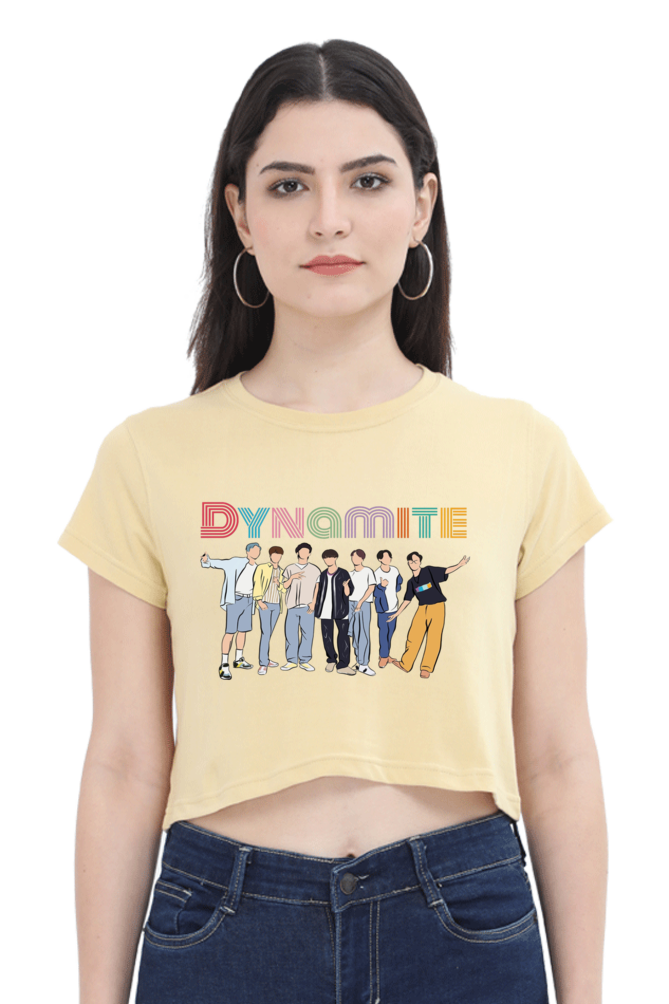 Female BTS: DYNAMITE Printed Crop Top