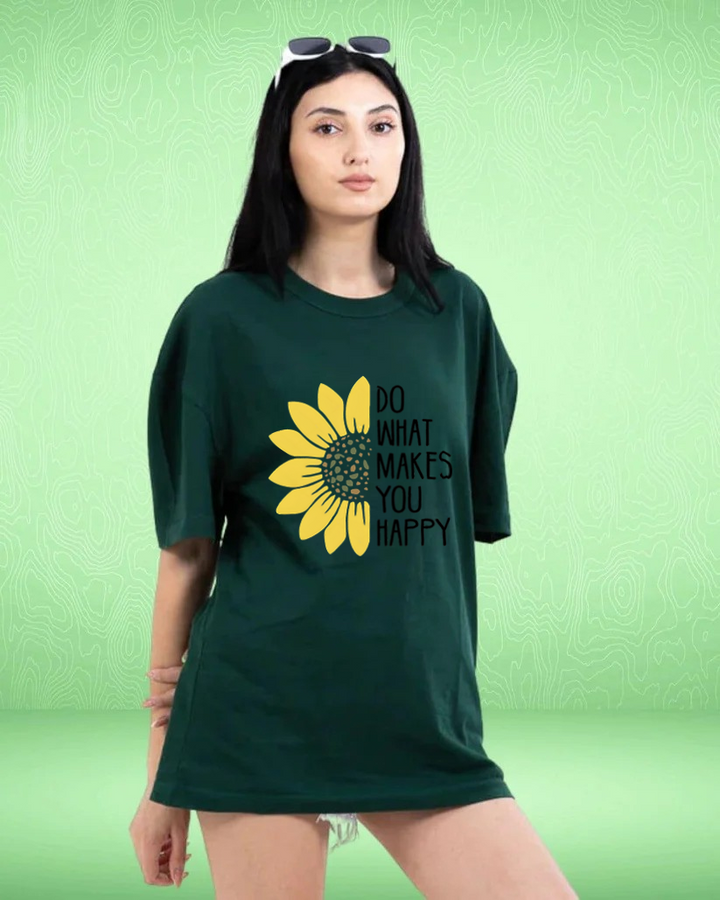 Makes You Happy Female Oversized T-Shirt